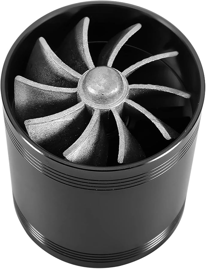 JTLB Dual Fan Turbo Powerful Car Air Intake Petrol Saving Enhanced HP Black - Image 4